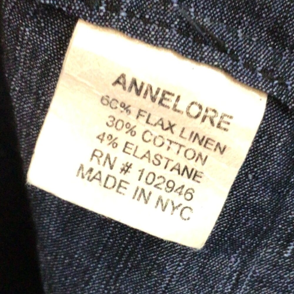 Anne Lore Blue Short Sleeve Linen Blend Dress with Pockets - Picture 6 of 7